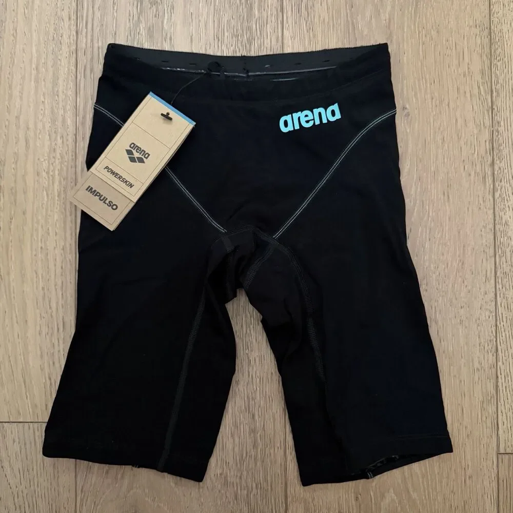 Arena Powerskin Impulso Men's Jammer Tech Suit Black Teal US 26 Racing Swim NWT